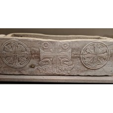 Marble Sarcophagus with Crosses and Rosettes